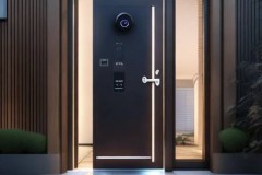 群喜防盗门厂总部客服专线解读#智能猫眼防盗门效果图，安全生活新选择