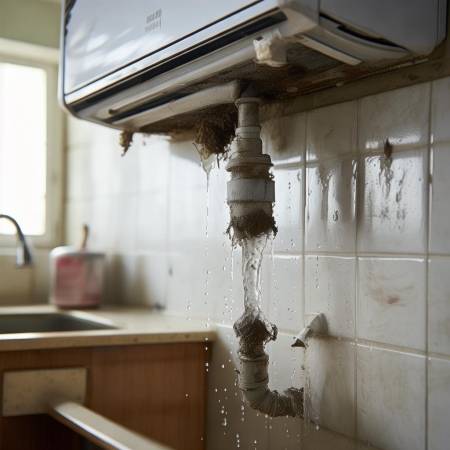 空调排水管堵塞,流水声起