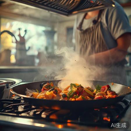 厨房焦糊味,开启油烟机