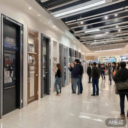 实体店选购防盗门方便