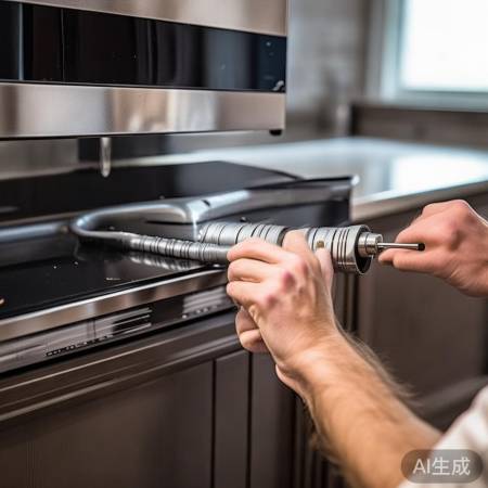 烟道管固定在集成灶