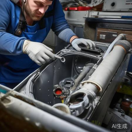 拆洗衣泵,检查管路