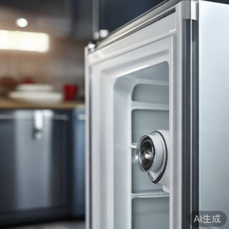 调温旋钮在冰箱门侧