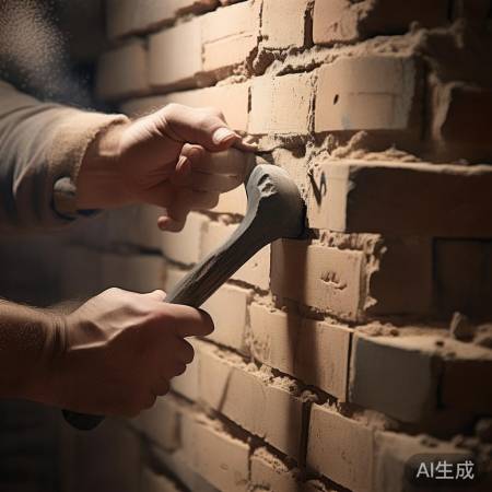 敲墙找空心,铅笔标记位