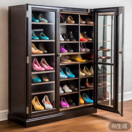 红酒柜变鞋柜，玻璃门时尚整洁