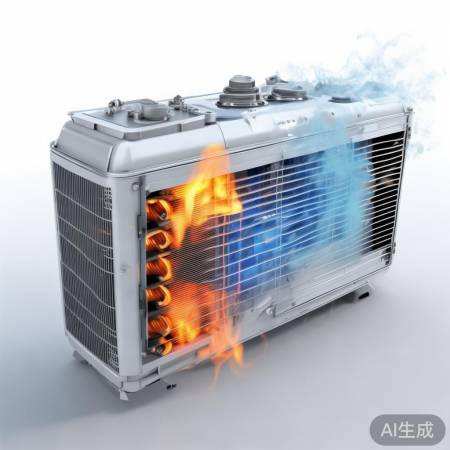 高压侧温高,低压侧温低