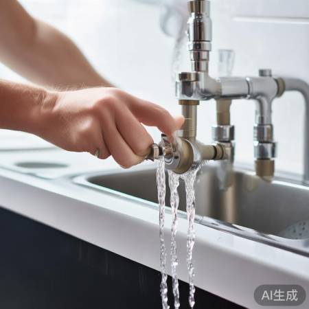 “旋钮顺时针开阀进水”