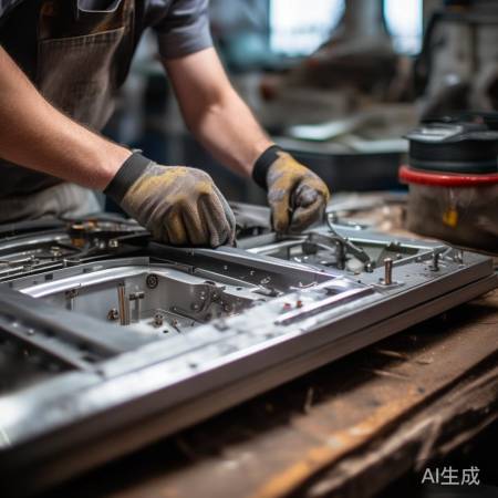 组装油烟机,检查螺丝。