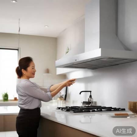 红日油烟机700，一键启动易清