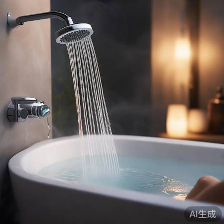 “一键调节水温，享受淋浴时光”