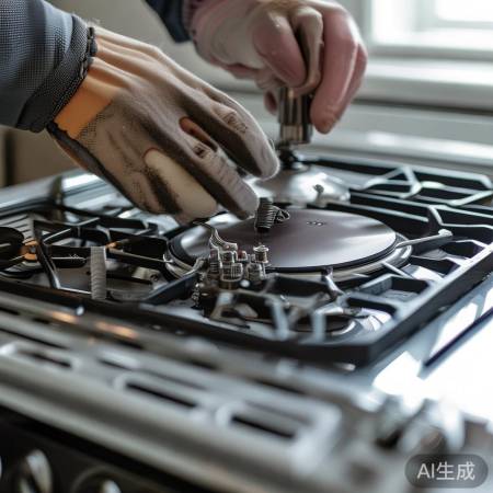 拆卸炉头，检查堵塞与损坏