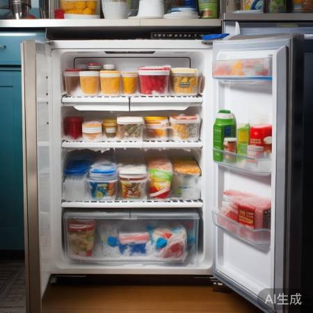 冰箱太满，冷气流通差，易结冰