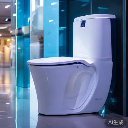 女人体验智能马桶，双重舒适享受