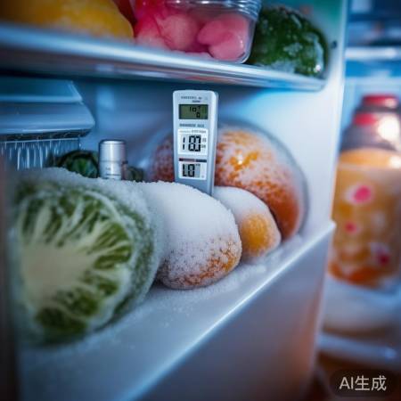 用温度计测冷冻室温度