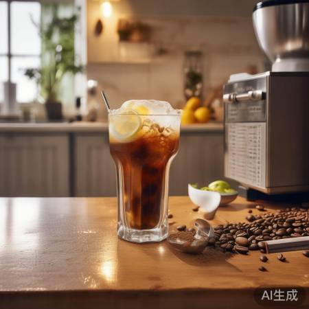 冷藏咖啡加柠檬，豆种研磨惊喜多