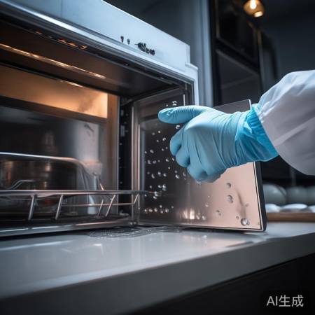 检测消毒柜进水，用镜子照底部四