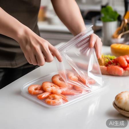 排空保鲜袋空气，延长虾保存