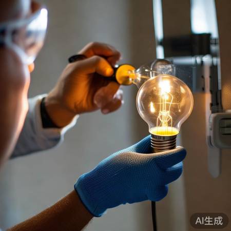 检查灯泡，先断电再更换
