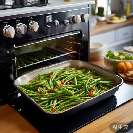 烤豆角配蒜末辣椒