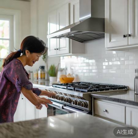 油烟机下做饭，调节火力防浪费