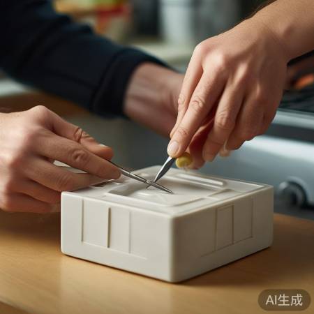 轻撬皂盒，耐心夹异物