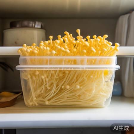 “金针菇忌冰箱门口与靠墙处”