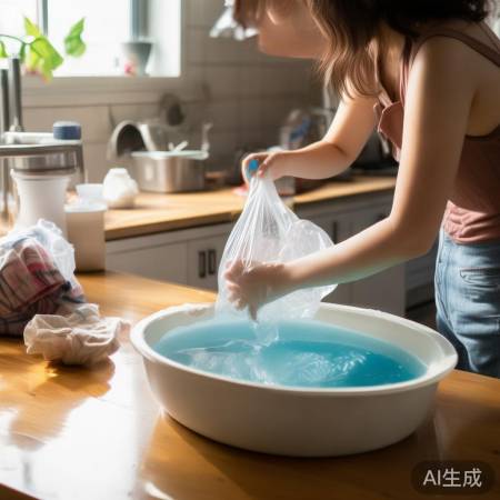 手洗替代机洗，清水浸泡去污渍