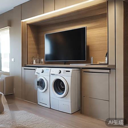 电视墙洗衣机，实用美观新家