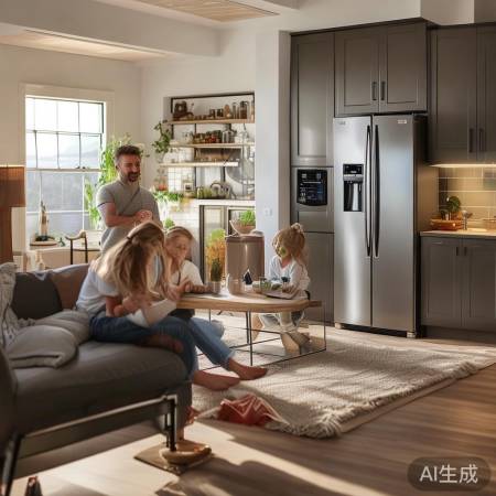 “万宝冰箱，节能自然生活”