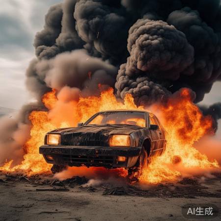 连环爆炸，火焰冲天