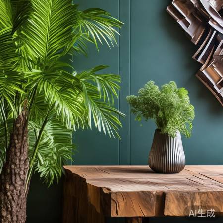 仿真植物、金属质感、木质纹理装