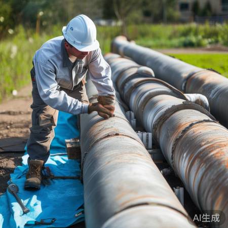 天然气管道安装,师傅严格检查