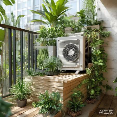空调平台添绿植,美化又实用