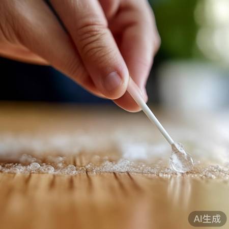 棉签蘸醋清理缝隙